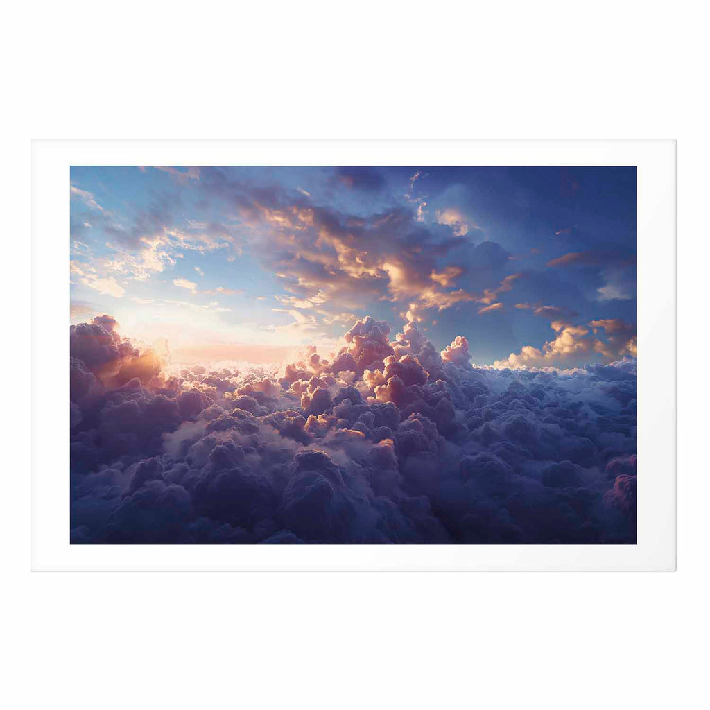 Golden Sun Over Cloudy Sea Poster