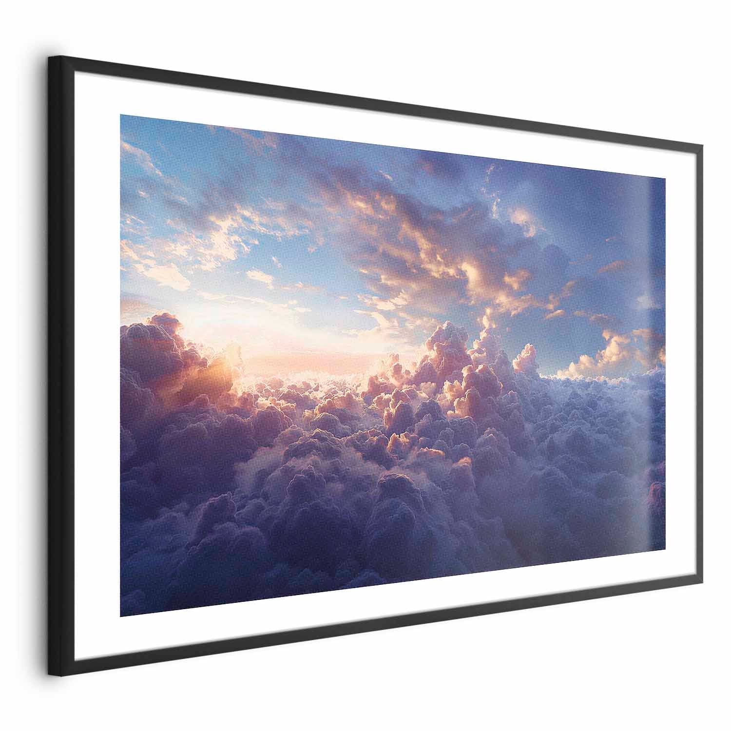 Golden Sun Over Cloudy Sea Poster