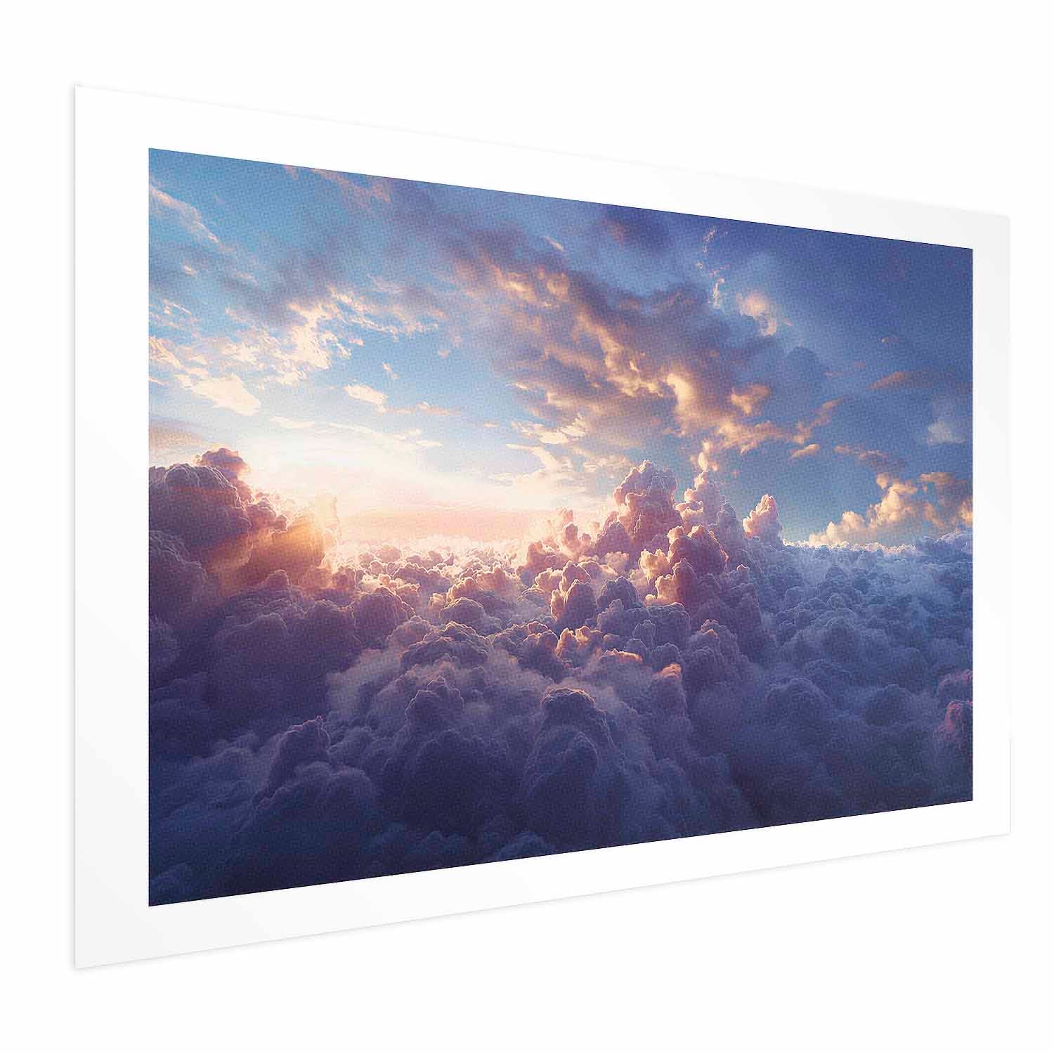 Golden Sun Over Cloudy Sea Poster