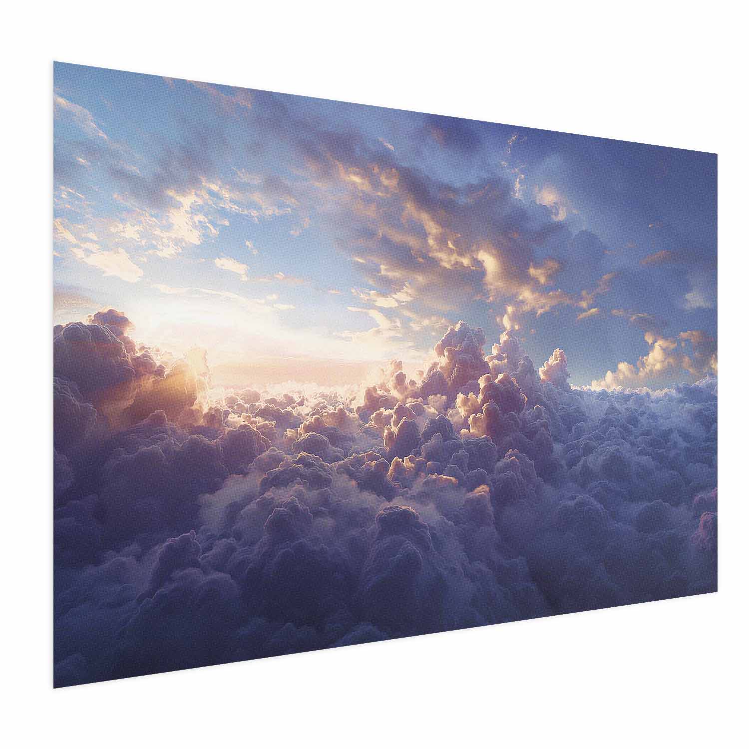 Golden Sun Over Cloudy Sea Poster