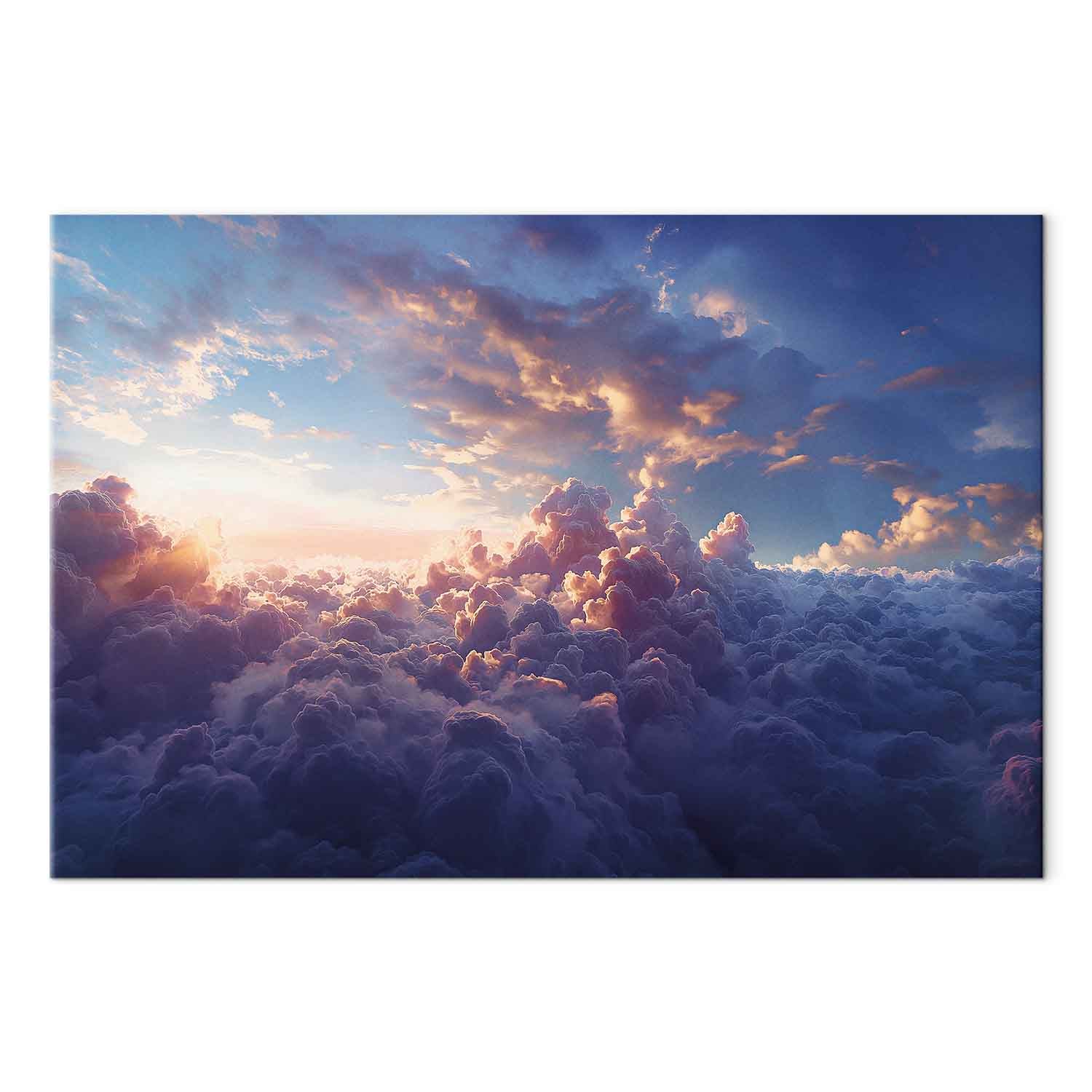 Golden Sun Behind Clouds Sea Canvas Print
