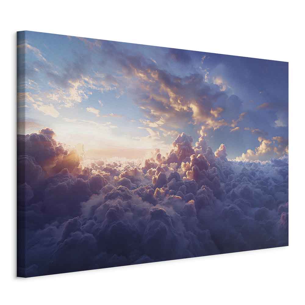 Canvas Print The Sun in Hiding: The Golden Face of the Sky