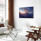 Canvas Print The Sun in Hiding: The Golden Face of the Sky