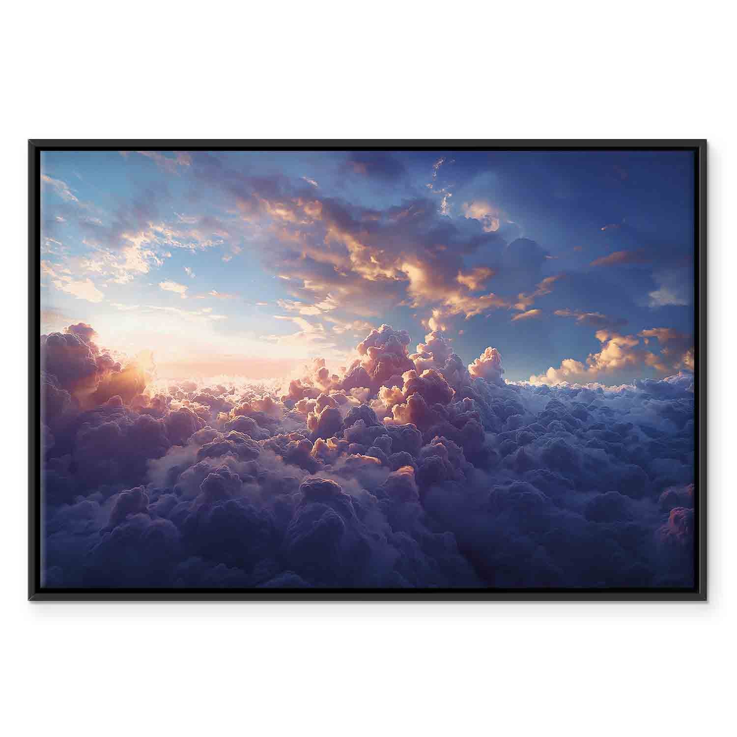 Golden Sun Behind Clouds Sea Canvas Print