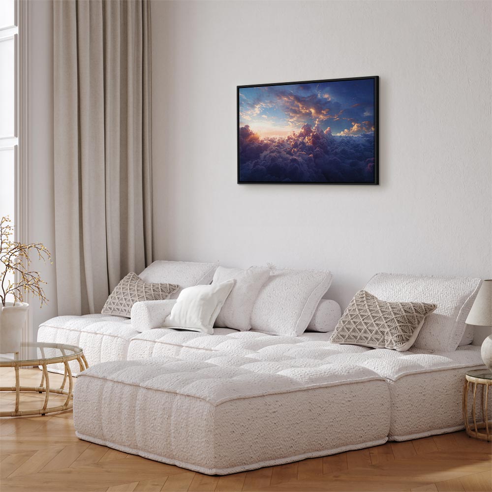 Canvas Print The Sun in Hiding: The Golden Face of the Sky