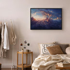 Canvas Print The Sun in Hiding: The Golden Face of the Sky