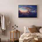 Canvas Print The Sun in Hiding: The Golden Face of the Sky