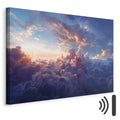 Golden Sun Behind Clouds Sea Canvas Print