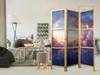 Japanese Room Divider - The Sun in Hiding: The Golden Face of the Sky Over a Cloudy Sea