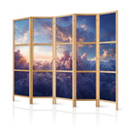 Japanese Room Divider: The Sun in Hiding - Golden Sky