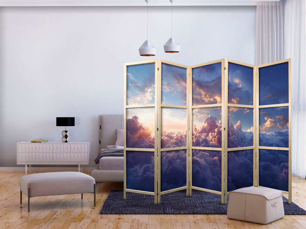 Japanese Room Divider: The Sun in Hiding - Golden Sky