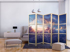 Japanese Room Divider: The Sun in Hiding - Golden Sky