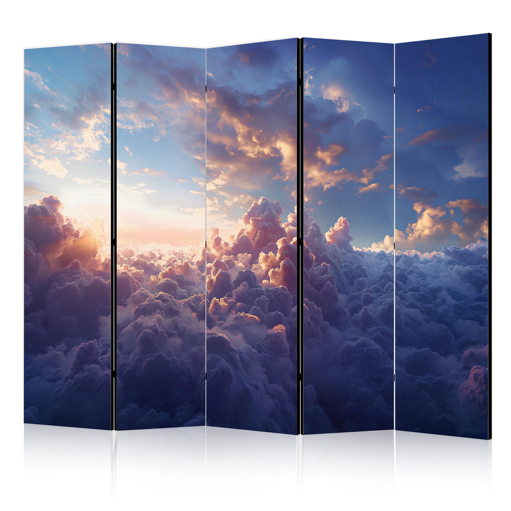 Room Divider 5-Panel Landscape: The Sun in Hiding