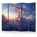 Room Divider 5-Panel Landscape: The Sun in Hiding