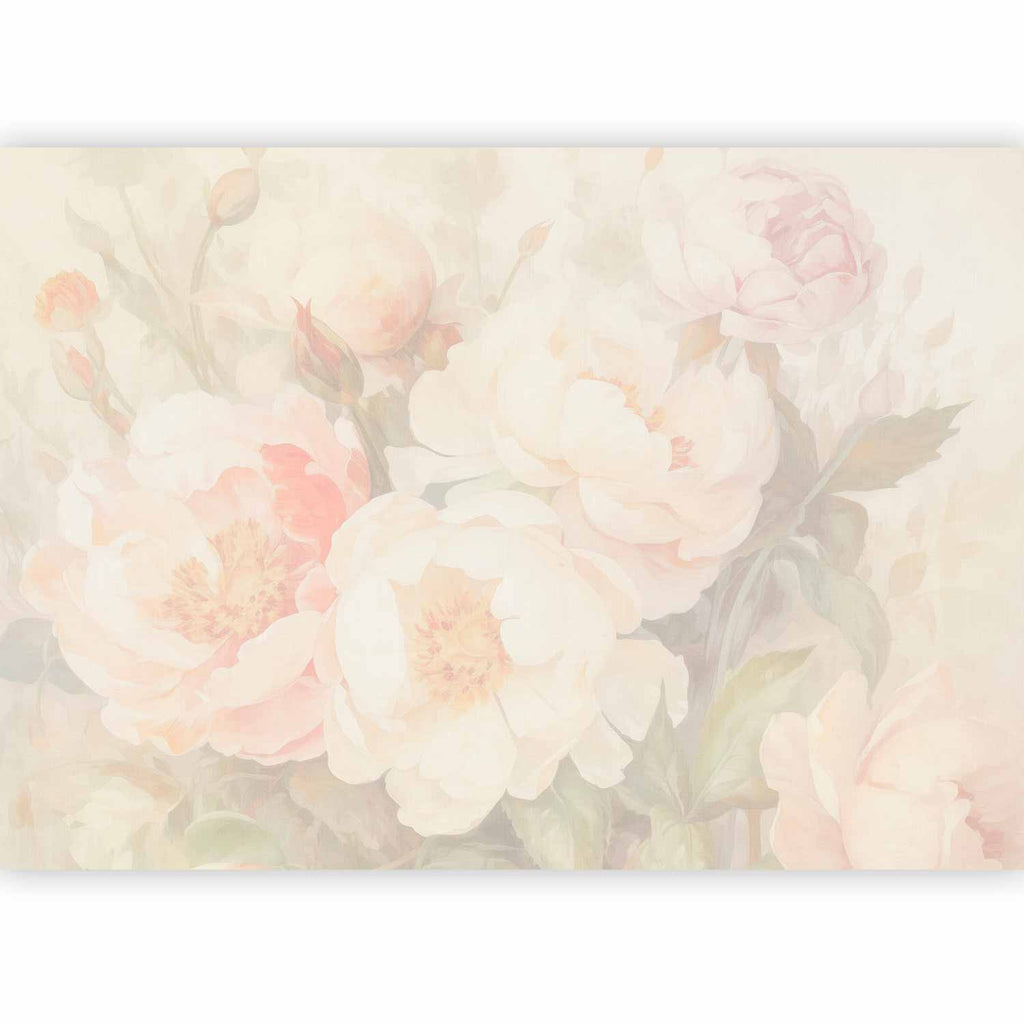 Misty Peonies Floral Wall Mural