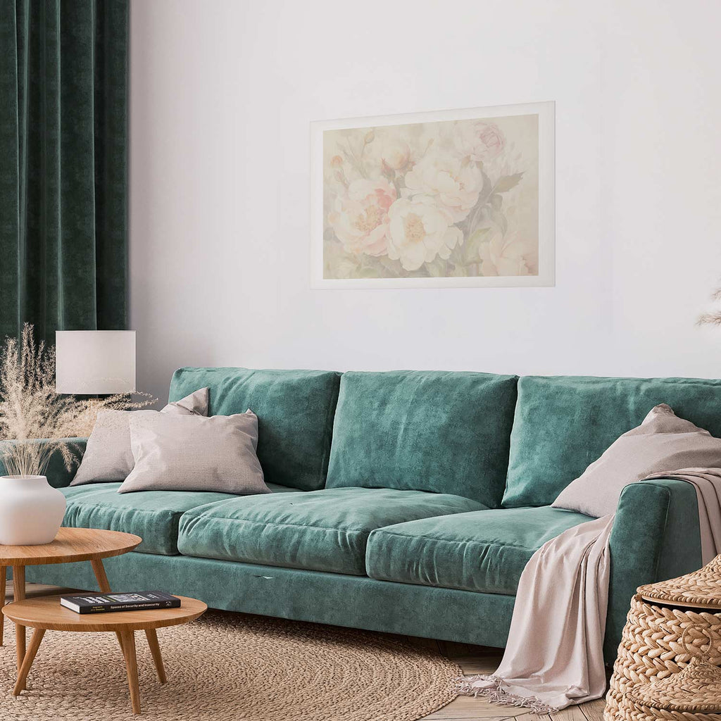 Peonies in Mist Floral Posters