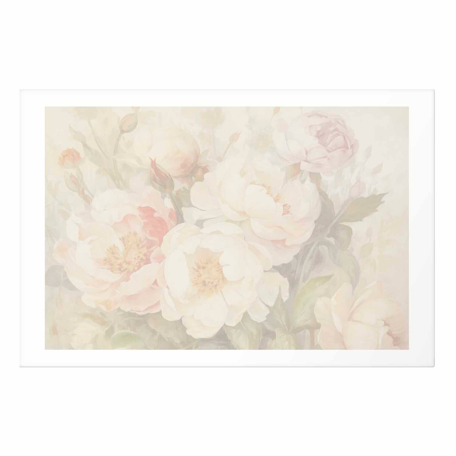 Peonies in Mist Floral Posters