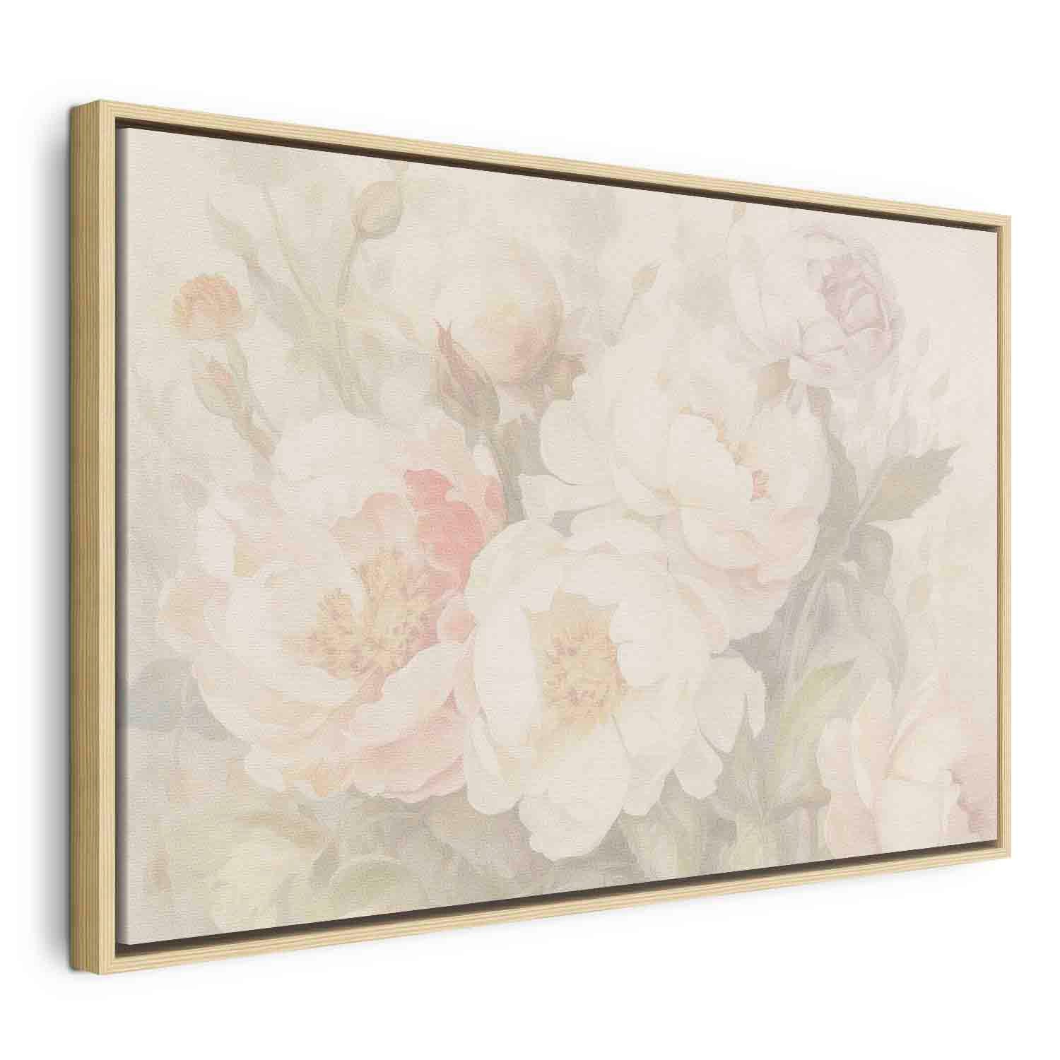 Peonies in Mist Floral Canvas Print