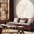 Misty Peony Floral Round Wall Mural