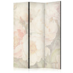 Room Divider with Blooming Peonies - Large Floral Design