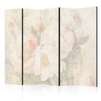 Room Divider Blooming Peonies in White Mist