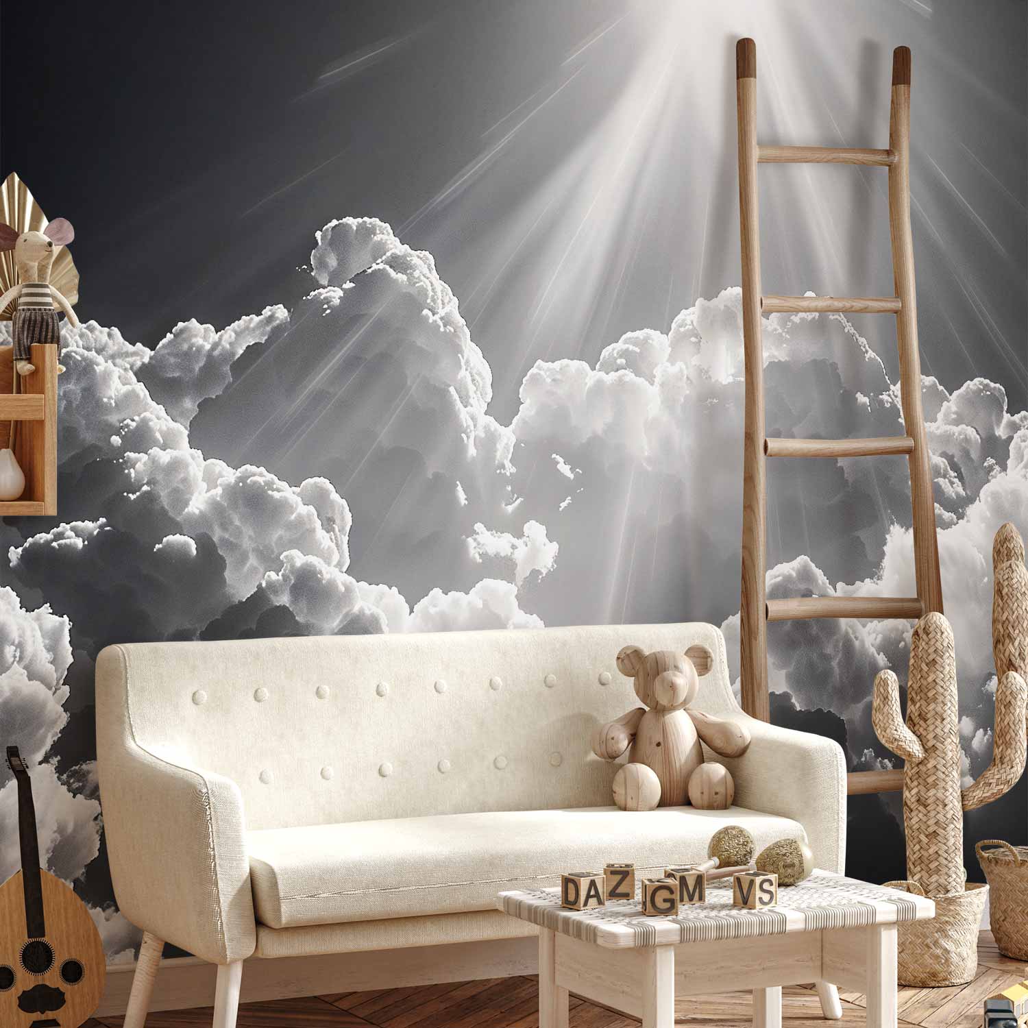 Sun Rays Through Clouds Nature Wall Mural