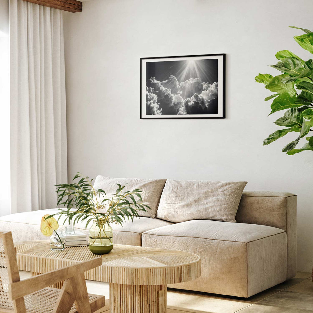 Sun Rays Through Clouds Nature Poster