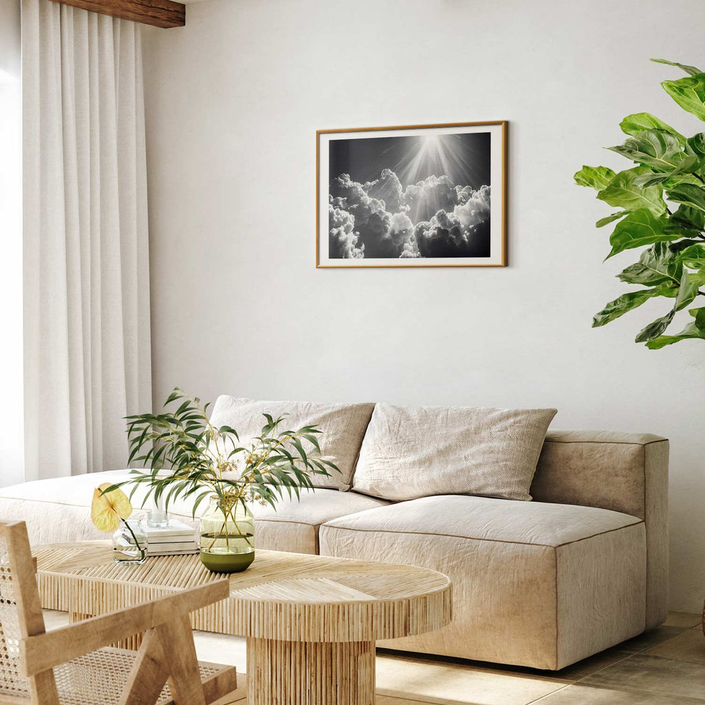 Sun Rays Through Clouds Nature Poster