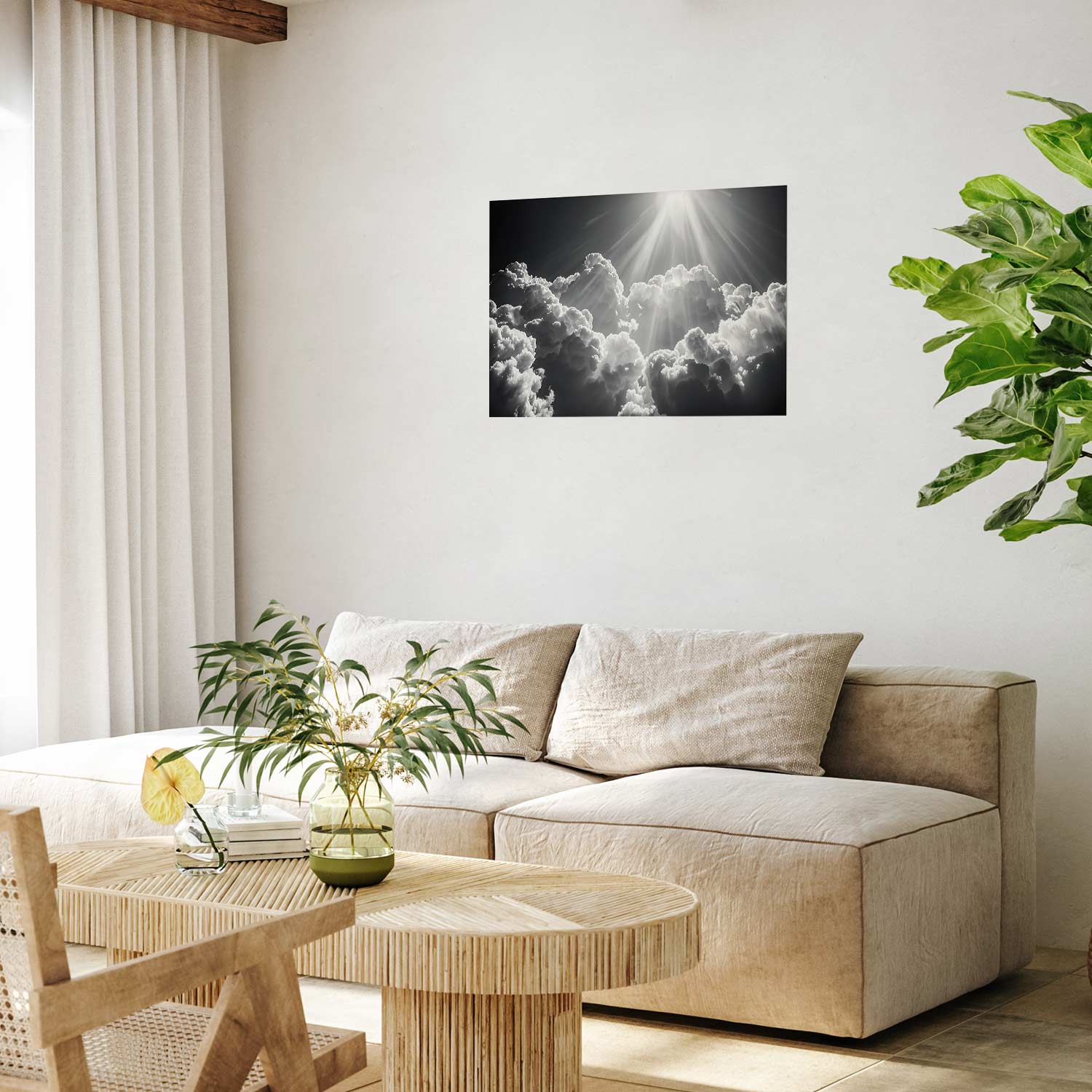 Sun Rays Through Clouds Nature Poster