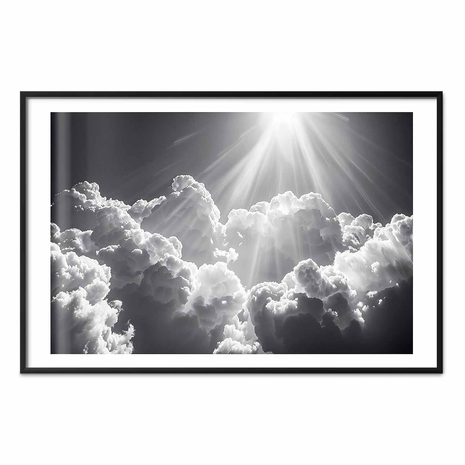Sun Rays Through Clouds Nature Poster