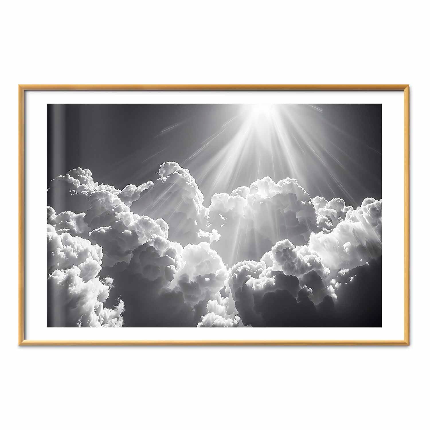 Sun Rays Through Clouds Nature Poster
