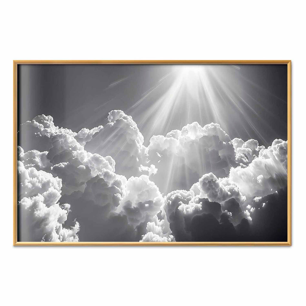 Sun Rays Through Clouds Nature Poster