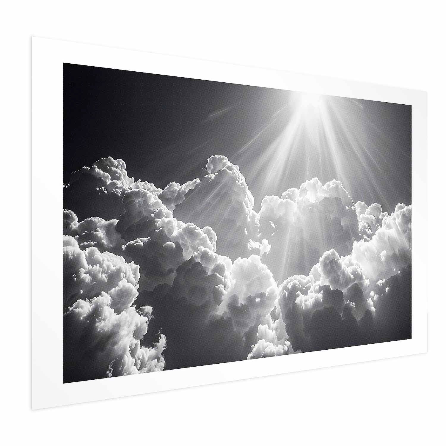 Sun Rays Through Clouds Nature Poster