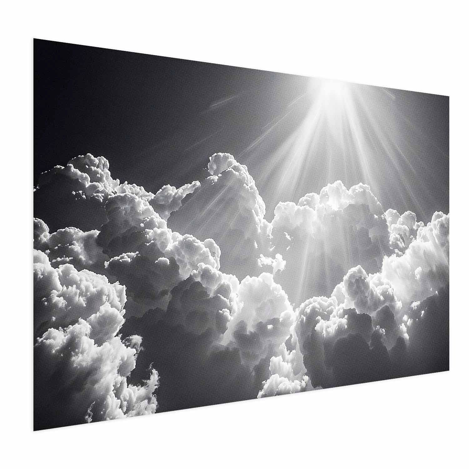 Sun Rays Through Clouds Nature Poster