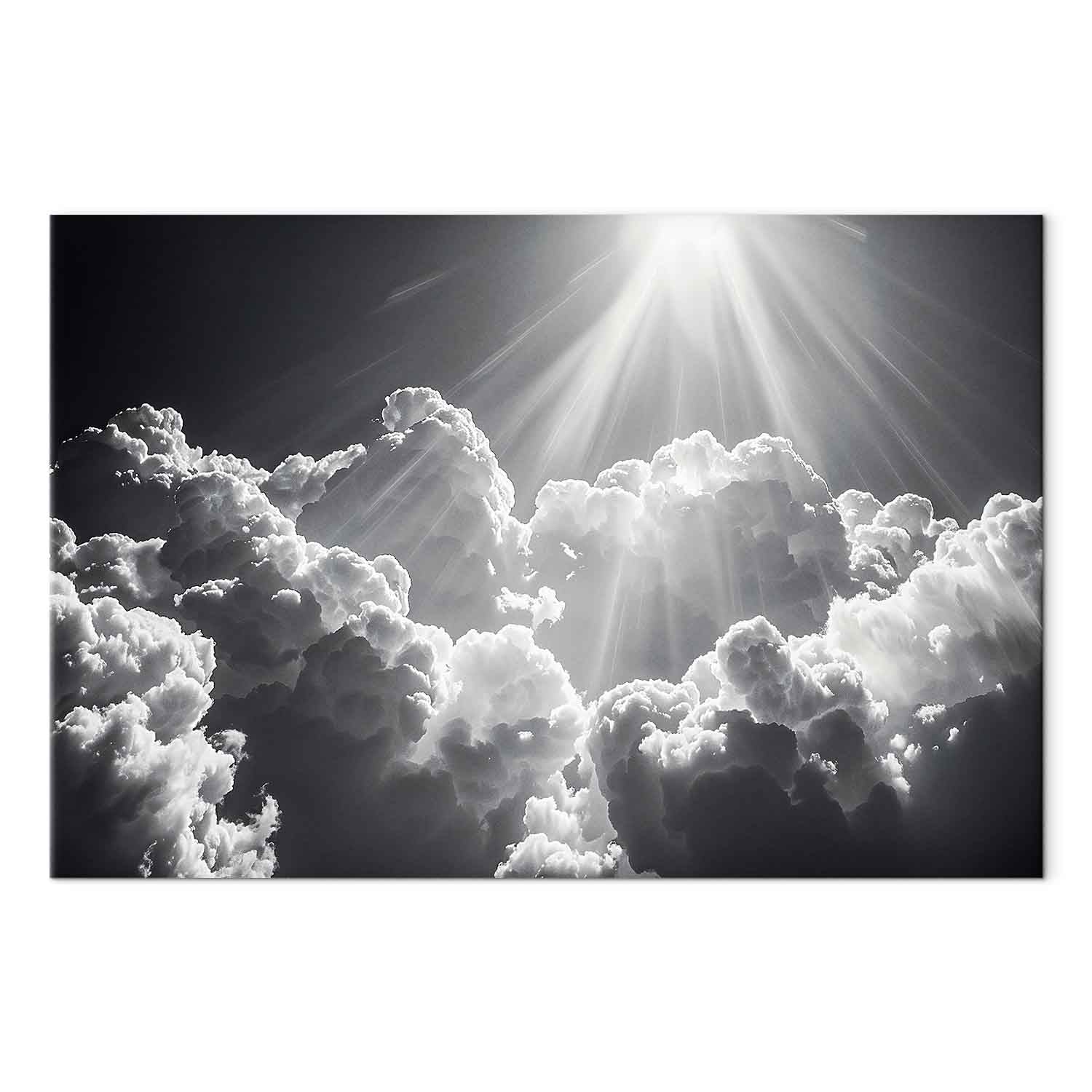 Sun Rays Through Clouds Nature Canvas Print