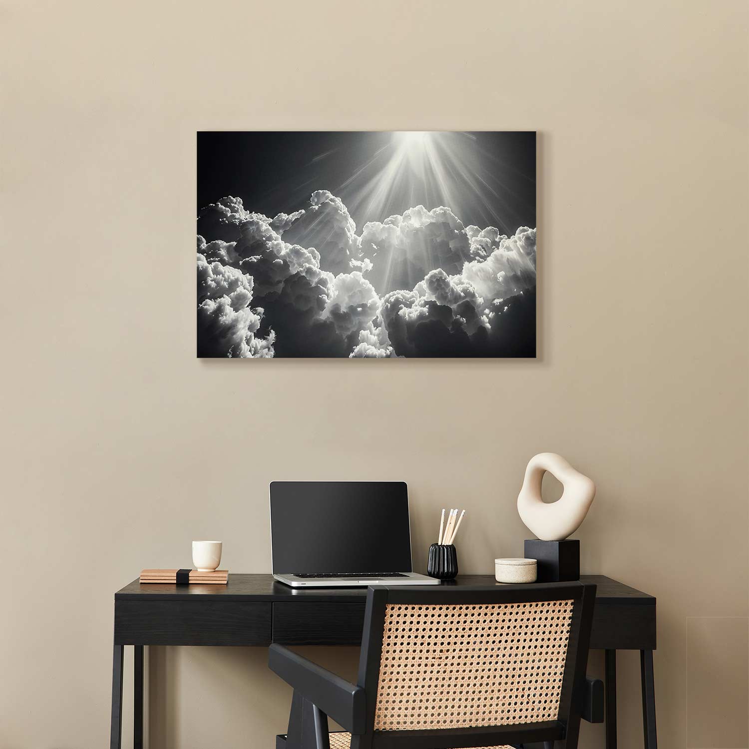 Sun Rays Through Clouds Nature Canvas Print