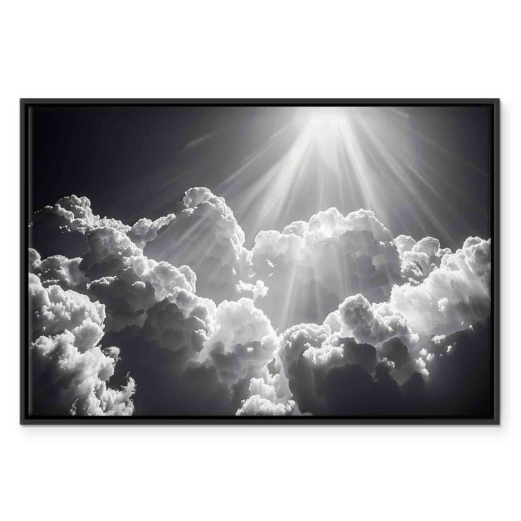 Sun Rays Through Clouds Nature Canvas Print