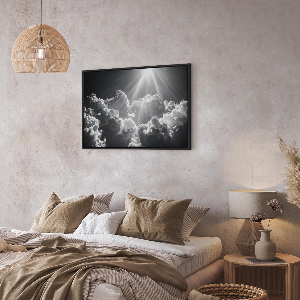 Canvas Print - Hope in the Clouds: Inspiring Rays of the Sun Awaken Emotions
