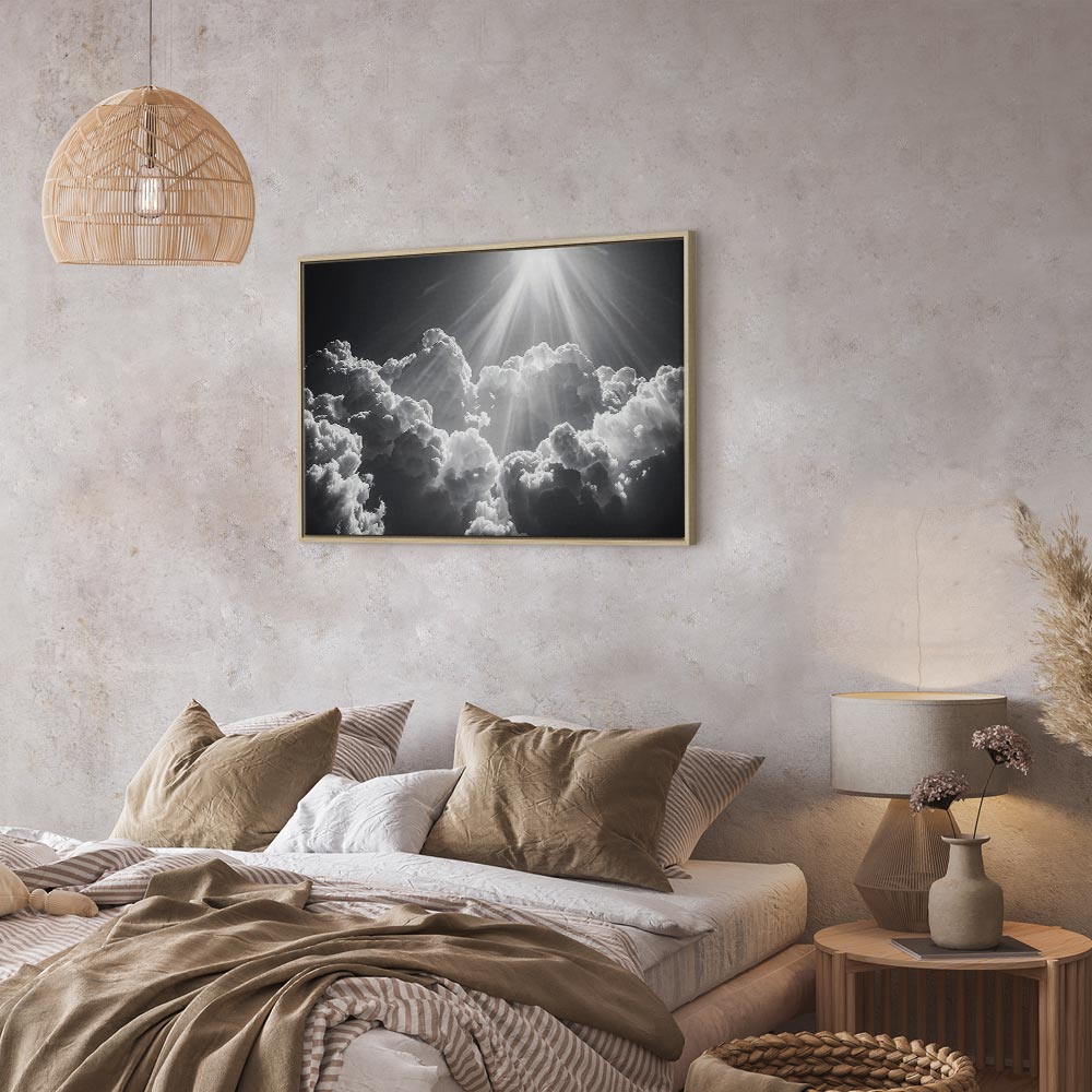 Canvas Print - Hope in the Clouds: Inspiring Rays of the Sun Awaken Emotions