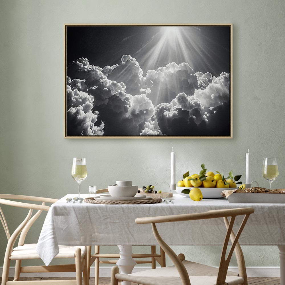 Canvas Print - Hope in the Clouds: Inspiring Rays of the Sun Awaken Emotions