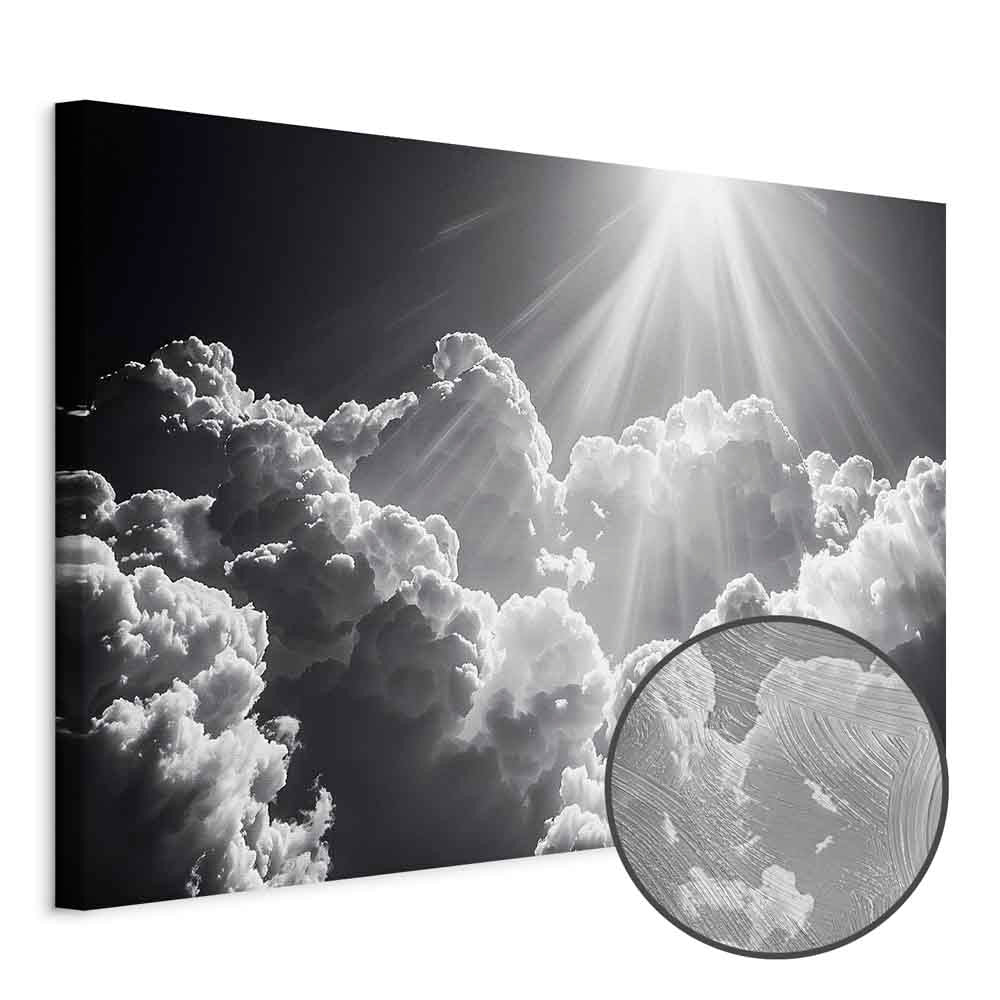 Sun Rays Through Clouds Nature Canvas Print