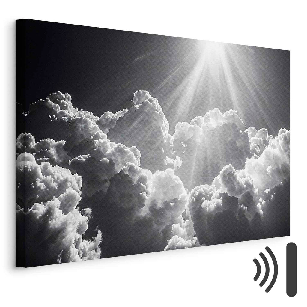 Sun Rays Through Clouds Nature Canvas Print