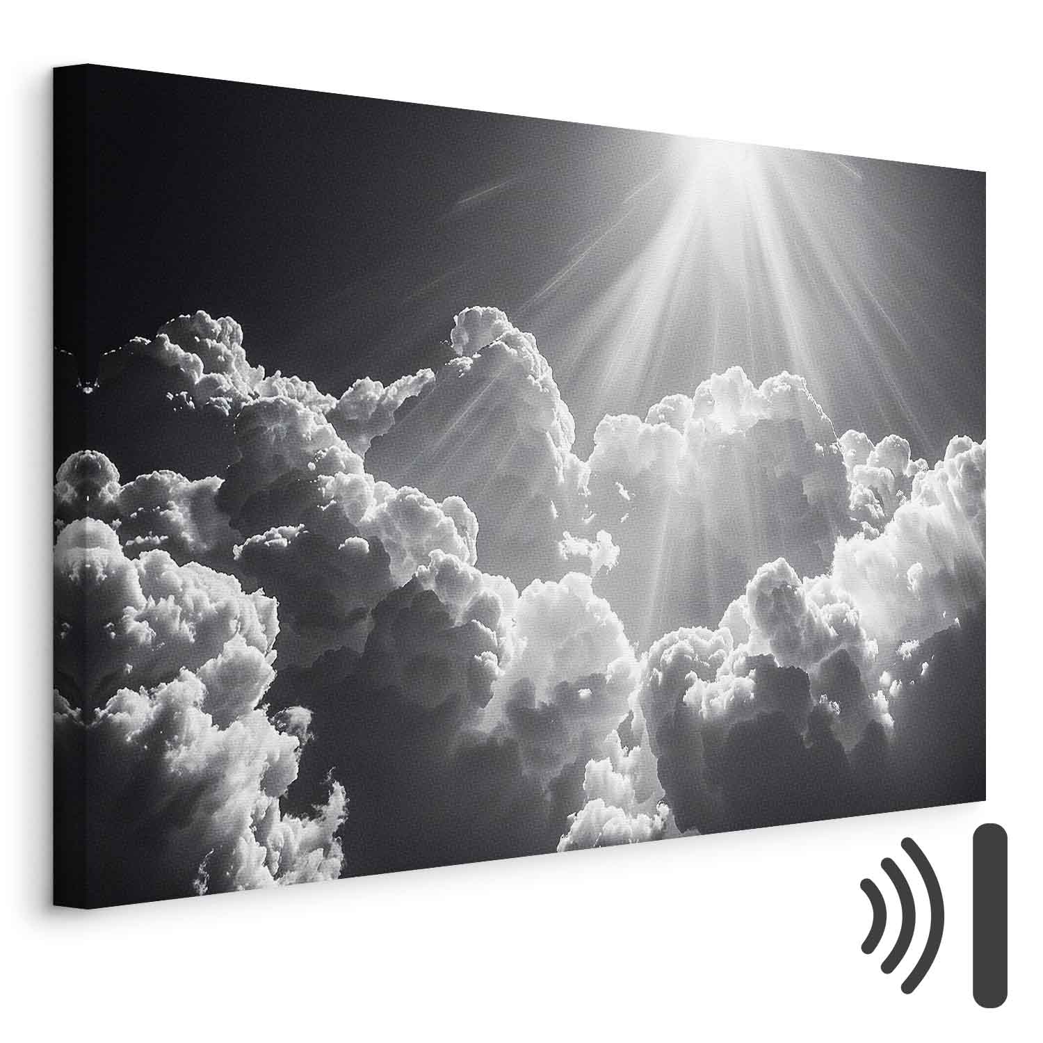 Sun Rays Through Clouds Nature Canvas Print