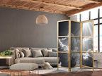 Japanese Room Divider - Hope in the Clouds, Black & White, 135x172