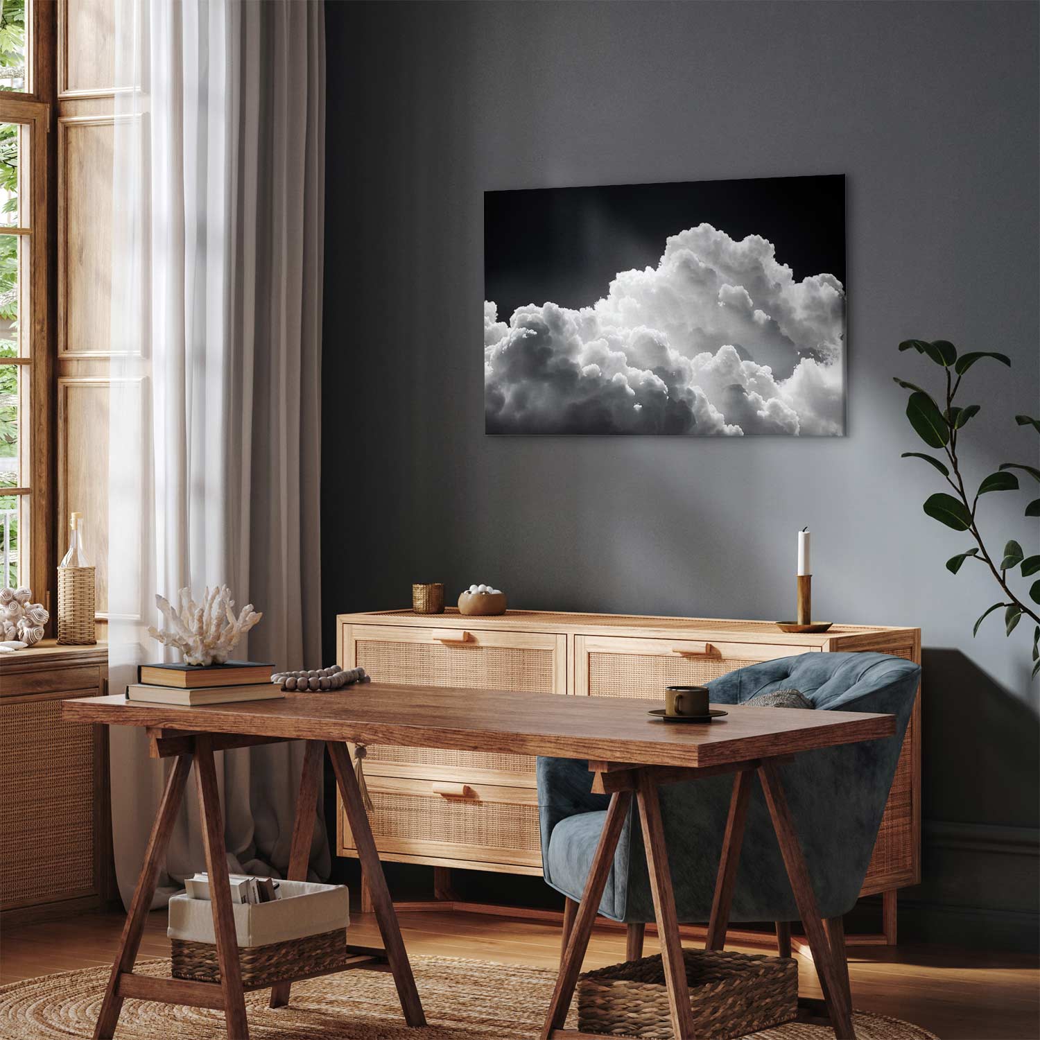 Sunlit Cloud Shadows Sky Canvas Print