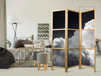 Japanese Room Divider 3-Panel Screen with Clouds and Light