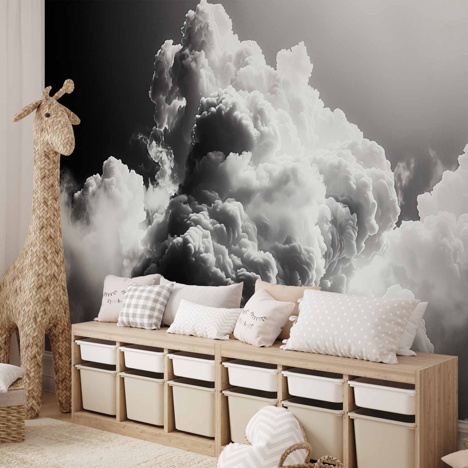 Sunlit Dream Clouds Sky Wall Mural