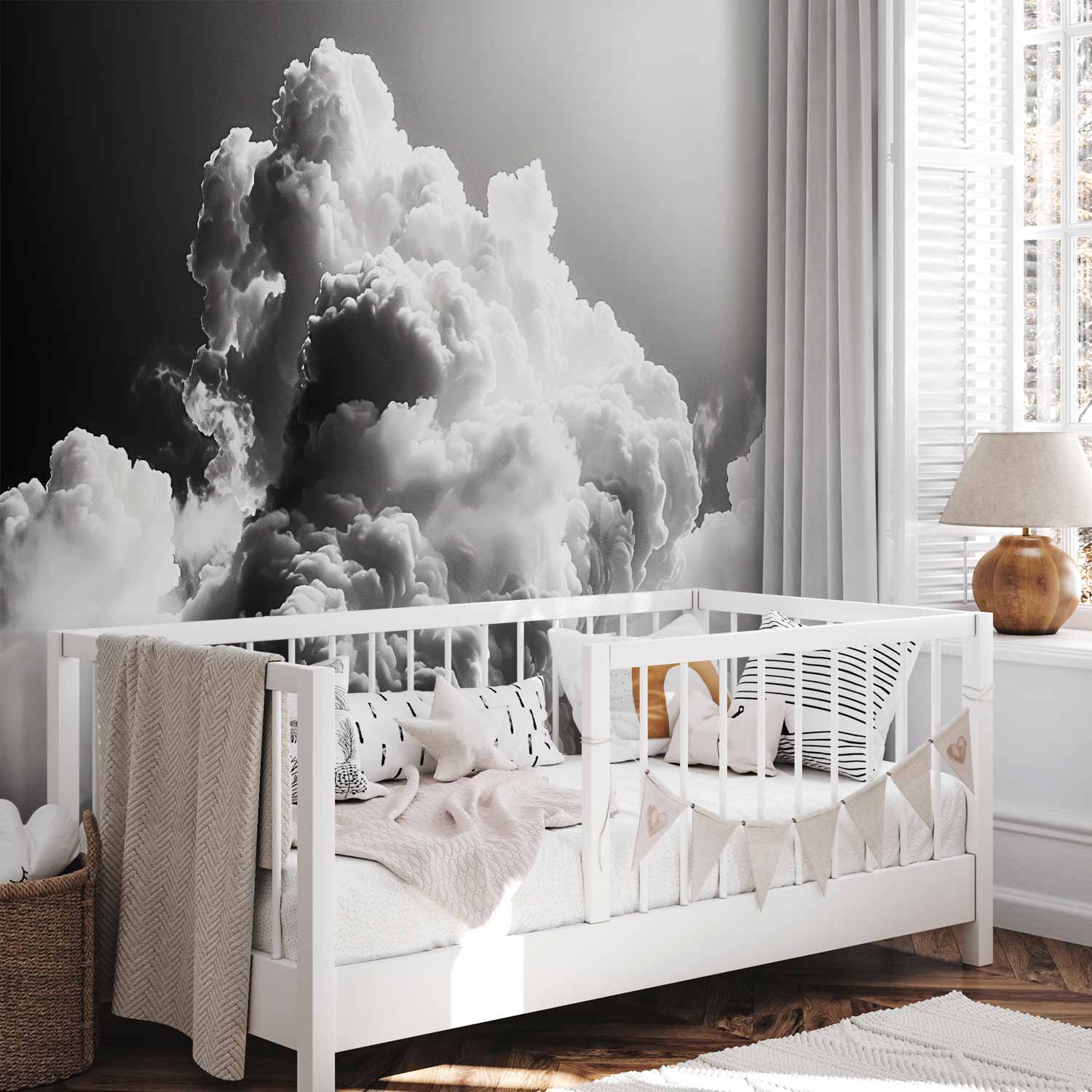 Sunlit Dream Clouds Sky Wall Mural
