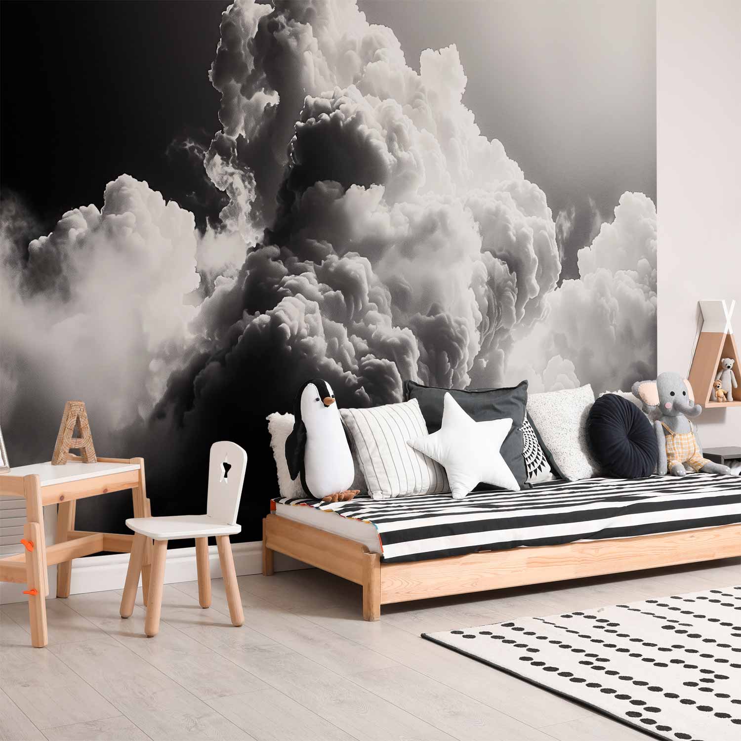 Sunlit Dream Clouds Sky Wall Mural