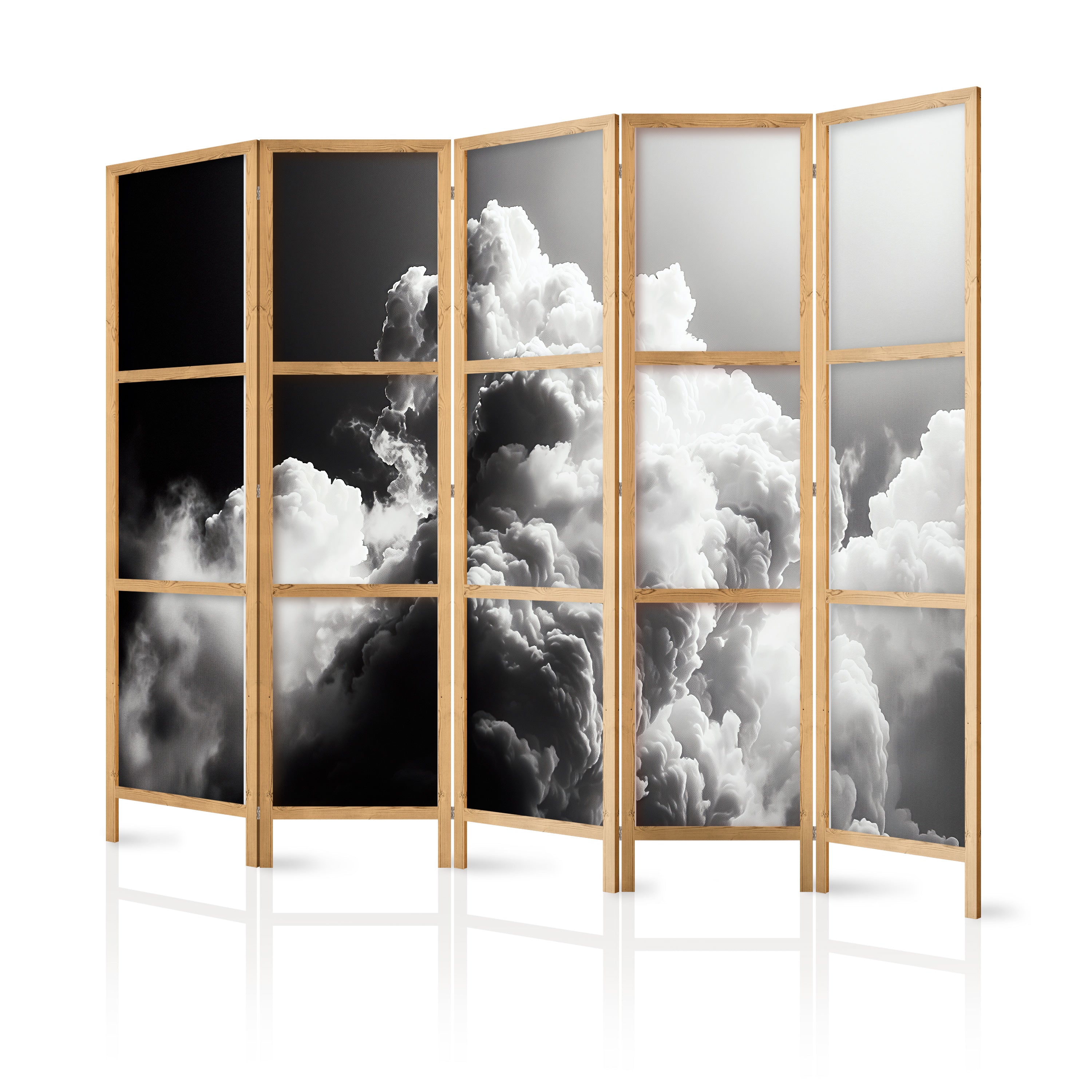 Japanese Room Divider - Clouds Like from Dreams: Let the Sun Illuminate Your Day